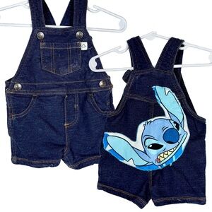Carter's 6 Month Lilo‎ and Stitch DenimOverall Shorts